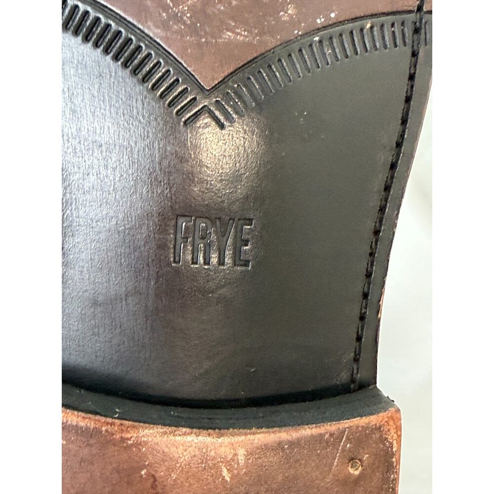 Vintage 90's Frye Black Leather Dress Lace Up Boot Mens 8 Made In Mexcio #0118C - Picture 11 of 11